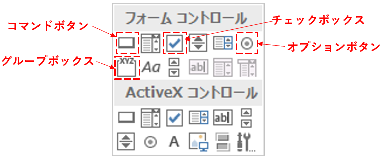 フォームコントロール一覧