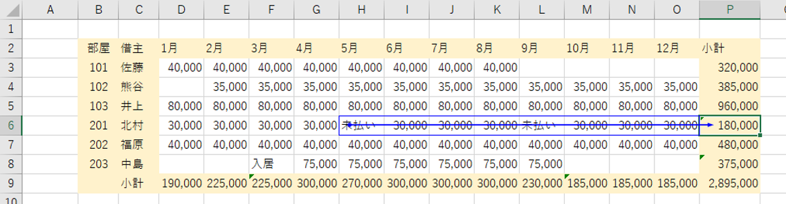 計算式を参照トレースで確認