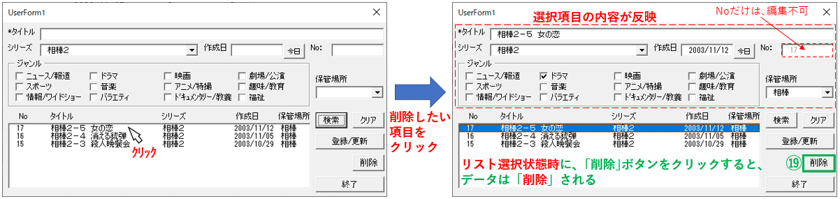 データの削除