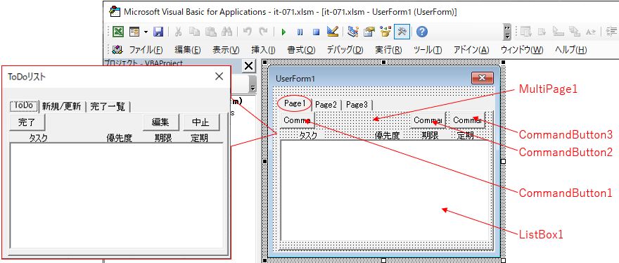 １ページのレイアウト